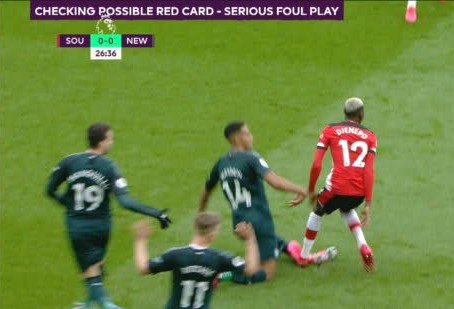 Djenepo tackle on Hayden Red Card