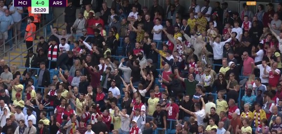 Arsenal Fans Celebrating Man City Goal Opposition 2021