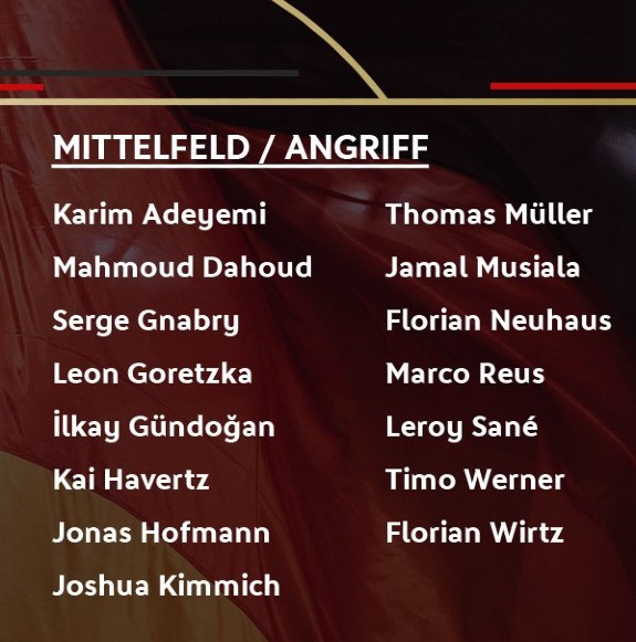 Hansi Flick First Germany Squad 2021