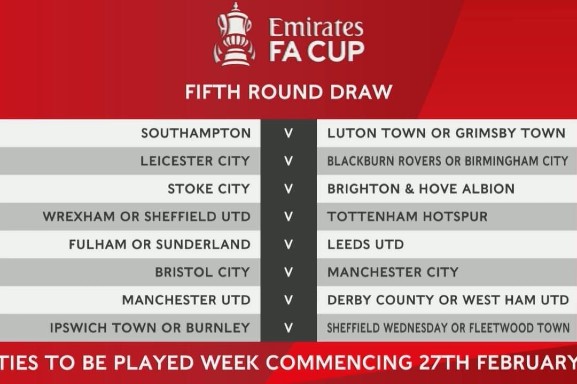 FA Cup Round of 16 Draw 2023