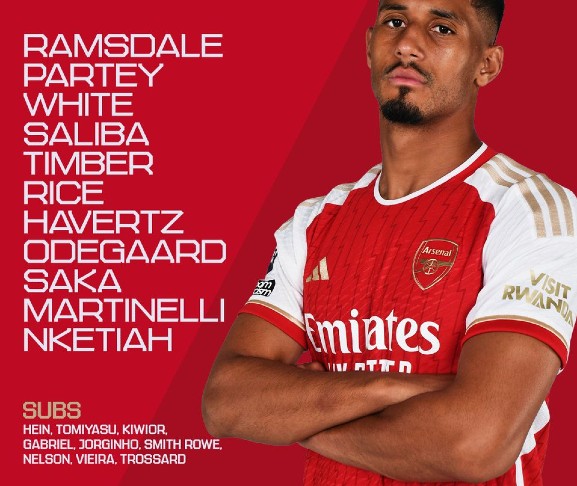Arsenal starting lineup vs Forest 2023