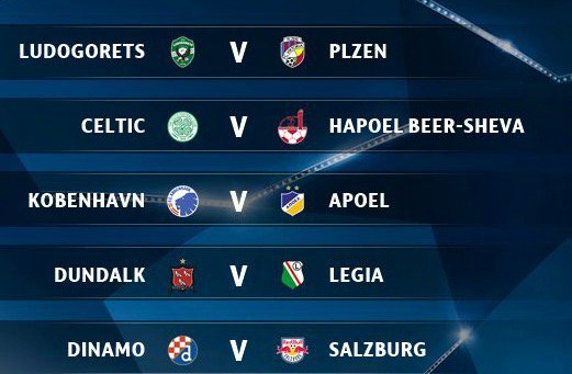 Champions League Playoff Round Draw 2016 17