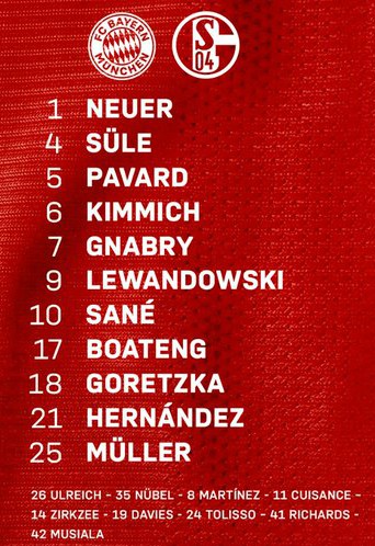 Bayern starting v Schalke