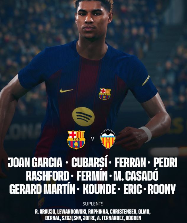 FC Barcelona vs Valencia CF Lineups September 2025 6-0