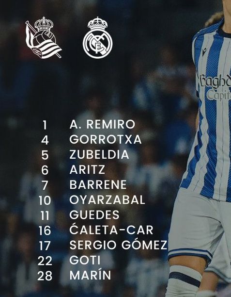 Real Sociedad vs Real Madrid CF Lineups 2025 September