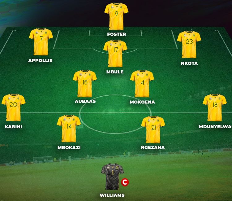 South Africa National Soccer Team vs Nigeria Lineups September 2025